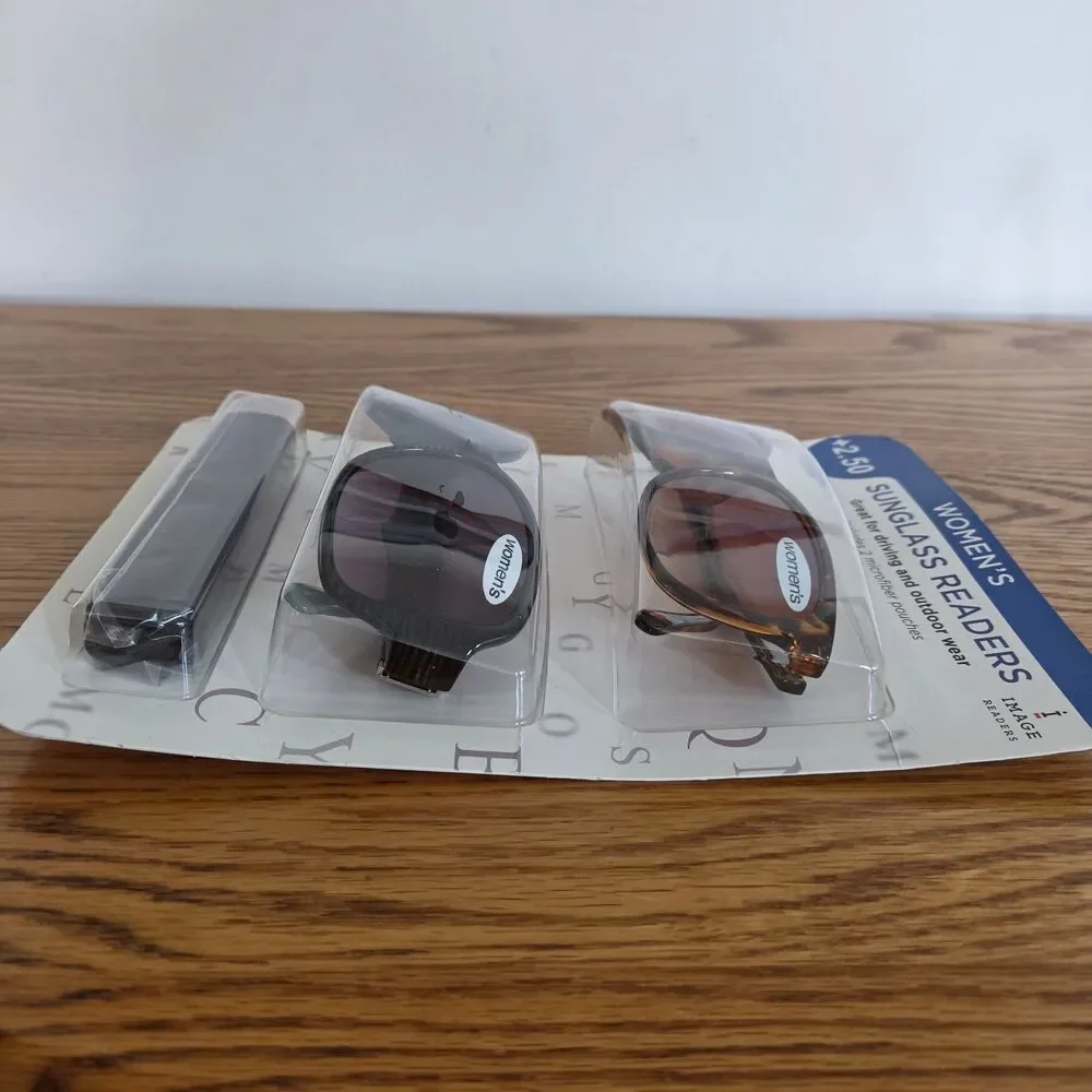 i Image Women's Sunglass Readers +2.50 Diopter 2-Pack, Tortoiseshell & Black
